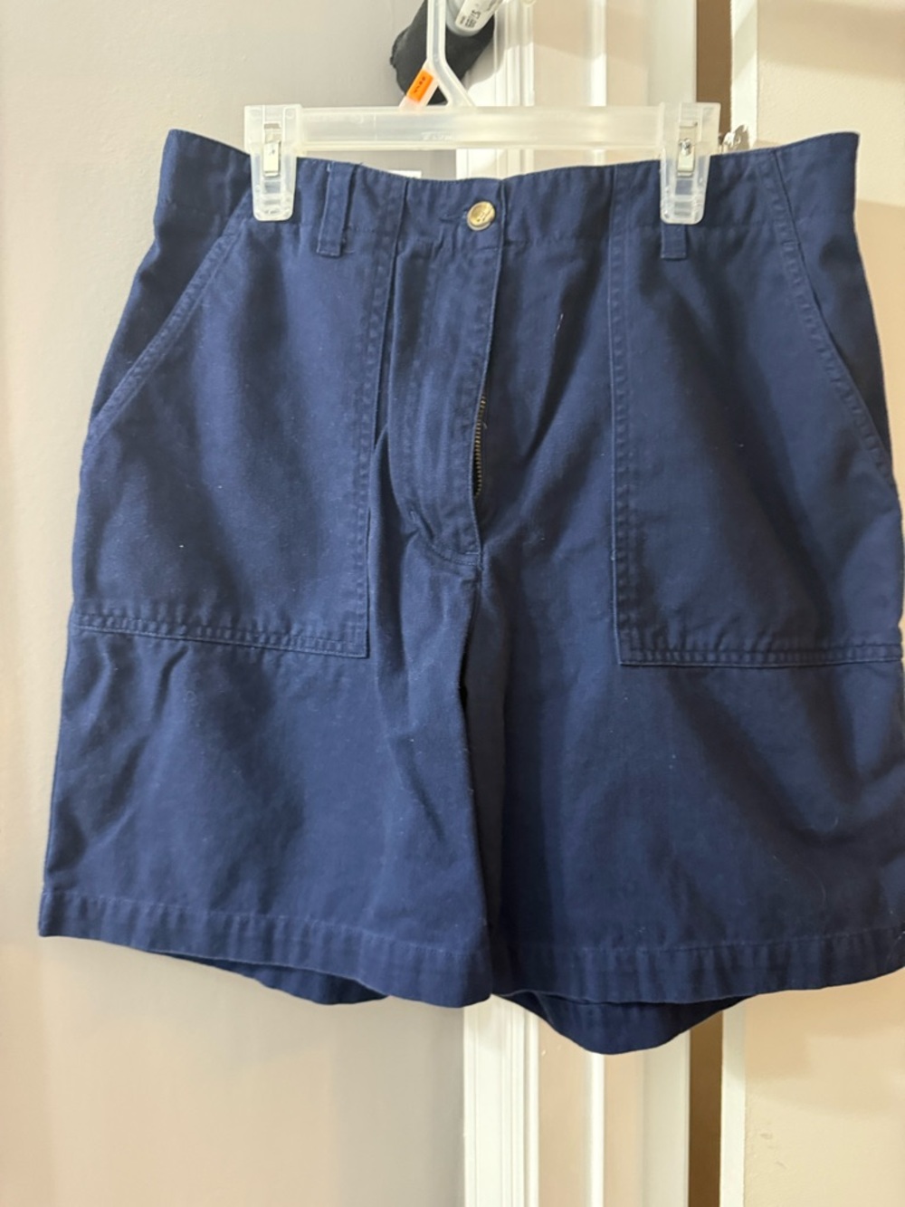 Classic Navy High-Rise Bermuda Shorts